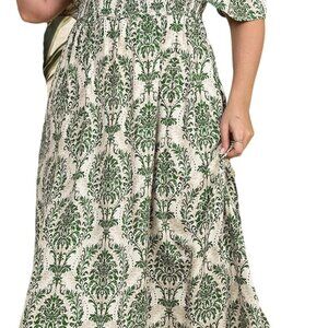 Plus Size Women's Midi Dress Rayon Summer Casual Pockets Square Neck
